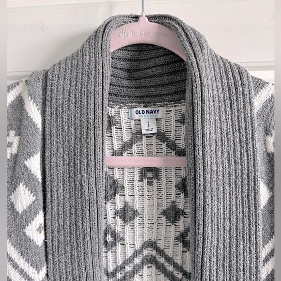 Old Navy Heavyweight Aztec open cardigan sweater-small - Picture 2 of 5